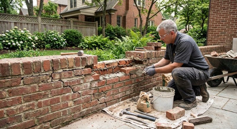 Brick Fence Repair in Deland, FL