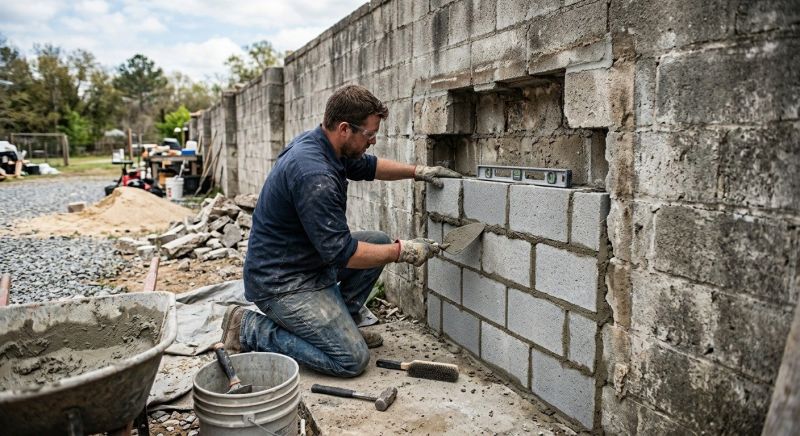 Cinder Block Wall Repair in Eustis, FL