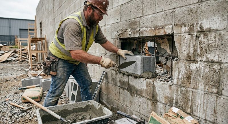 Cinder Block Wall Repair in Longwood, FL